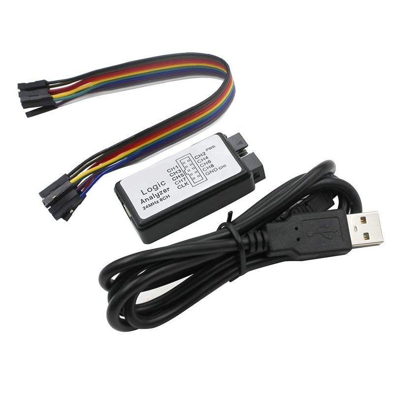 KeeYees USB Logic Analyzer Device with 12PCS 6 Colors Test Hook Clip Set USB Cable 24MHz 8CH 8 Channel UART IIC SPI Debug for Arduino FPGA M100 SCM - Image 4